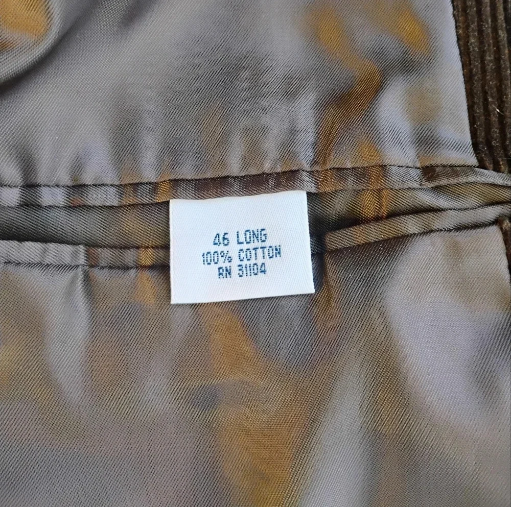 Meeting Street Chocolate Brown Corduroy Blazer Jacket‎ Academia Size 46 Long